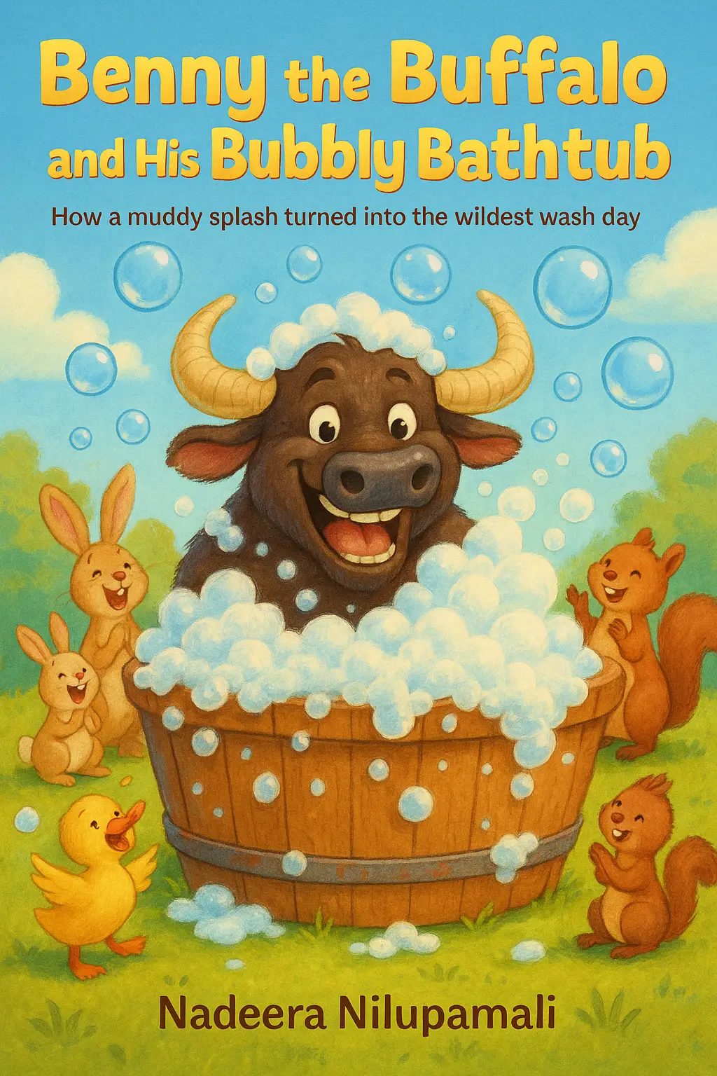 Benny the Buffalo and His Bubbly Bathtub - How a muddy splash turned into the wildest wash day